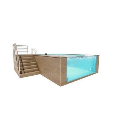 Piscine transparente fenêtre préfabriquée en acier cadre conteneur piscine pour la natation au-dessus du sol