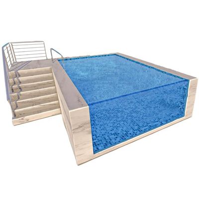 Installation extérieure piscine préfabriquée en acrylique de luxe sur mesure avec certification TUV