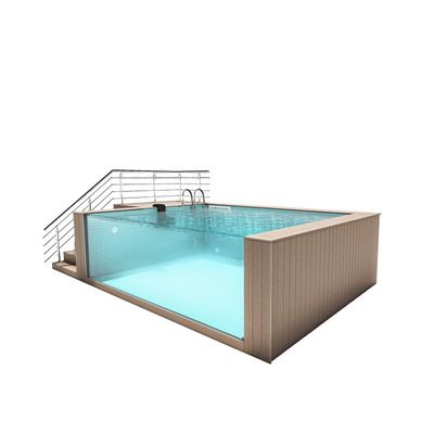 Installation extérieure piscine préfabriquée en acrylique de luxe sur mesure avec certification TUV