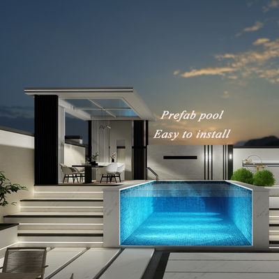 18m3 Piscine Capacité d'eau Épaisseur du panneau acrylique personnalisé Piscine en verre d'hôtel extérieur