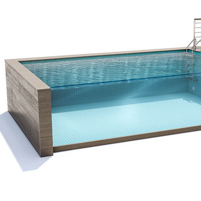 18m3 Piscine Capacité d'eau Épaisseur du panneau acrylique personnalisé Piscine en verre d'hôtel extérieur