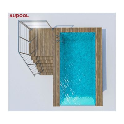 Plaque acrylique Aupool cadre piscine avec une surface en marbre incrustée de jade