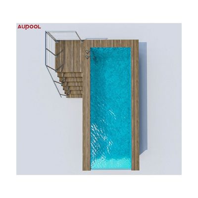 Plaque acrylique Aupool cadre piscine avec une surface en marbre incrustée de jade