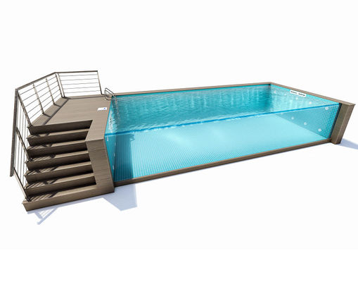 Piscine préfabriquée en acrylique transparent extérieur avec épaisseur de panneau personnalisée