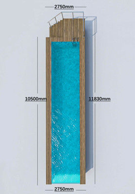 Capacité d'eau de la piscine 24m3 piscine acrylique Murs en verre d'épaisseur 90 mm