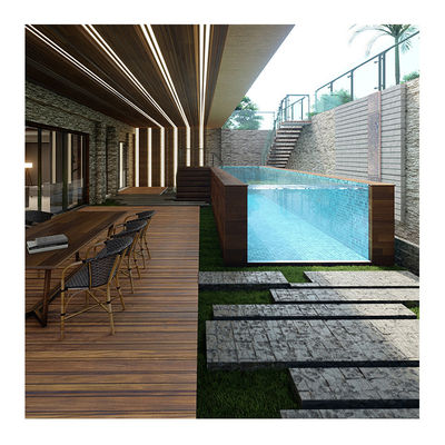 Piscine à domicile modulaire en acrylique lucite au-dessus du sol avec conception de fenêtre murale transparente