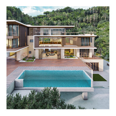 Piscine à domicile modulaire en acrylique lucite au-dessus du sol avec conception de fenêtre murale transparente
