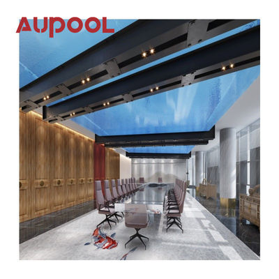 Panneau acrylique coulé Deux anneaux PVC bleu transparent Grand bassin gonflable pour adultes Extérieur