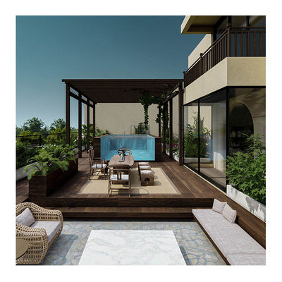 Principe du tapis roulant modulaire extérieur Container piscine à température constante