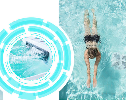 Piscine de luxe au-dessus du sol en fibre de verre transparente sans fin avec panneau en bois plastique