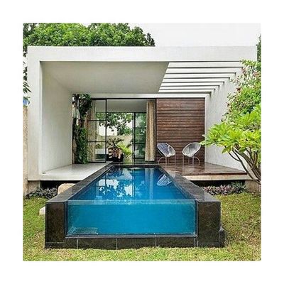 Villa privée jardin piscine en verre acrylique résistant aux intempéries piscine au sol