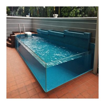 Panneau en verre plexi PMMA sans fin pour une grande piscine acrylique transparente