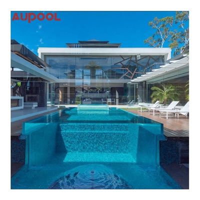 Piscine extérieure sur mesure avec feuille acrylique et éclairage sous-marin dans un conteneur de 20 pieds