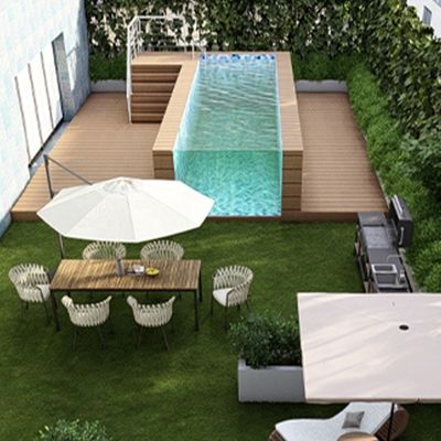 Piscine extérieure sur mesure avec feuille acrylique et éclairage sous-marin dans un conteneur de 20 pieds