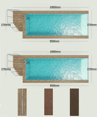 Panneau acrylique transparent AUPOOL Fibre de verre piscines pour bébés extérieures avec échelle et pompe à chaleur pour enfants