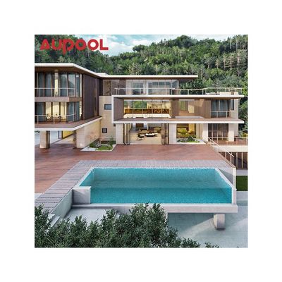 Piscine préfabriquée en plaque murale acrylique transparente personnalisée avec réservoir de filtre et conception brune