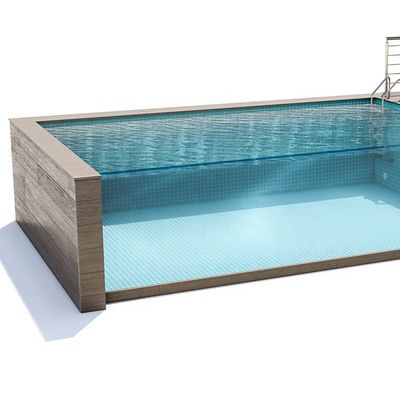 Grande piscine préfabriquée en verre acrylique transparent pour piscines extérieures au-dessus du sol