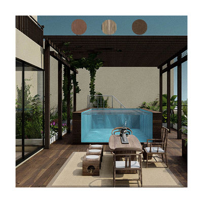 Matériau acrylique lucide au-dessus du sol piscine avec fenêtre de piscine et design infini