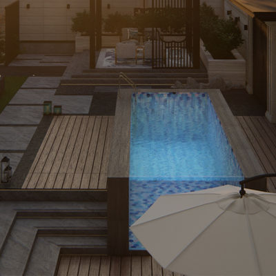 Matériau acrylique lucide au-dessus du sol piscine avec fenêtre de piscine et design infini
