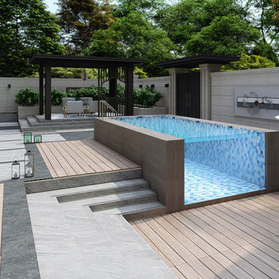 Matériau acrylique lucide au-dessus du sol piscine avec fenêtre de piscine et design infini
