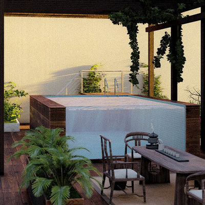 Matériau acrylique lucide au-dessus du sol piscine avec fenêtre de piscine et design infini