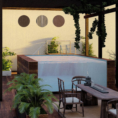 AUPOOL piscine préfabriquée fenêtre de panneau acrylique et contre-courant avec pompe Fliter