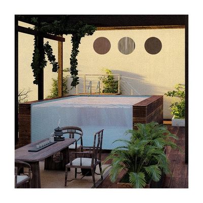 Piscine préfabriquée à fonction infinie avec fenêtre en panneau acrylique et construction en acier inoxydable