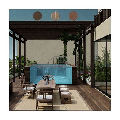 Piscine préfabriquée à fonction infinie avec fenêtre en panneau acrylique et construction en acier inoxydable