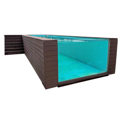 Piscine de natation extérieure cadre métallique en fibre de verre piscine souterraine avec matériau acrylique