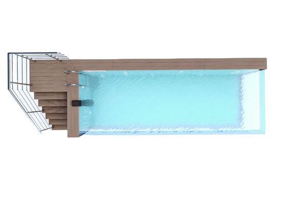 Système de purification de l'eau de piscine à cadre acrylique au-dessus du sol pour piscine modulaire