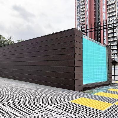 Piscine extérieure modulaire transparente et sans fin avec générateur de chlorure de sel