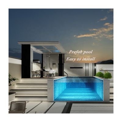 Piscine préfabriquée en verre transparent sur mesure pour les constructeurs de piscines modulaires