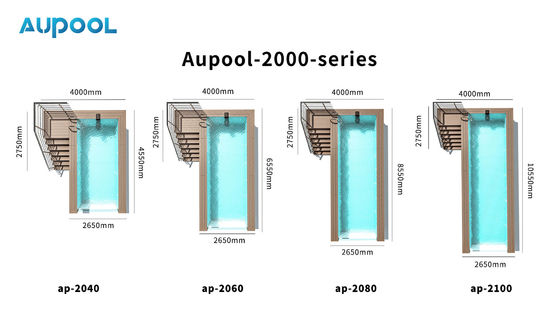 2080 Piscine en fibre de verre acrylique transparente et facile à installer
