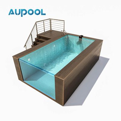 Container préfabriqué portable de 20 pieds, piscine familiale avec acrylique de lucite et densité 1,2 g/cm3
