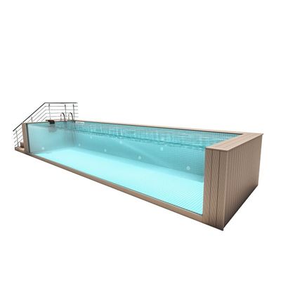 Piscine portable en acier inoxydable avec une transmission de lumière élevée et un système de jet d'eau sans fin