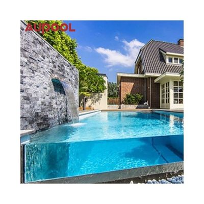 Piscine familiale longue 8 mètres Spa de massage extérieur avec piscine en verre acrylique sans fin