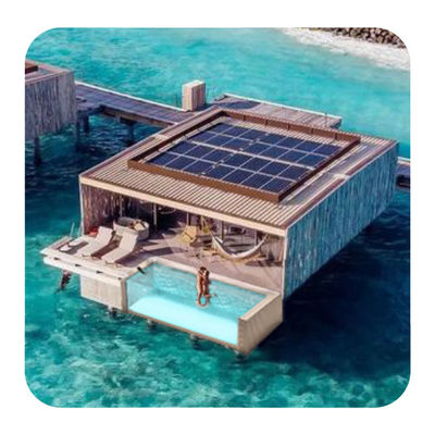 Villa d'eau piscine spa sans fin avec une grande carte en acrylique clair et en fibre de carbone