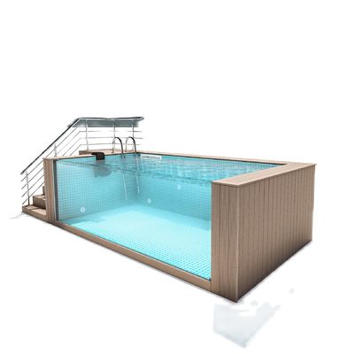 Villa d'eau piscine spa sans fin avec une grande carte en acrylique clair et en fibre de carbone