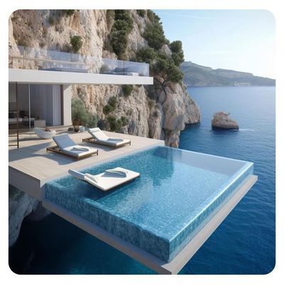 Demande du client piscine sur mesure avec acrylique en plastique en fibre de verre