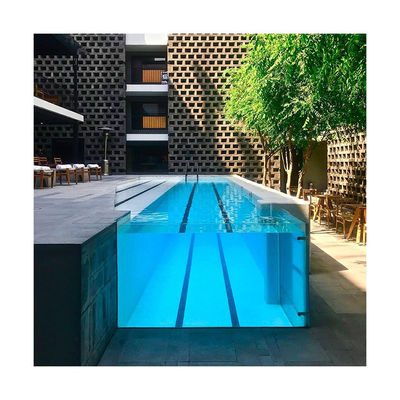 Piscine à fenêtre en feuille acrylique de matériau lucite pour la cour au-dessus du sol