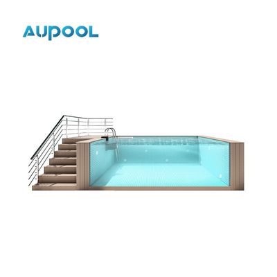 Piscine familiale préfabriquée avec fenêtre transparente à panneau acrylique