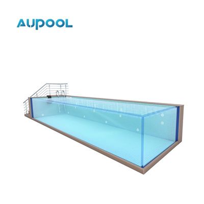Piscine de luxe de jardin en verre au-dessus du sol Panneau acrylique préfabriqué d'une épaisseur de 100 mm