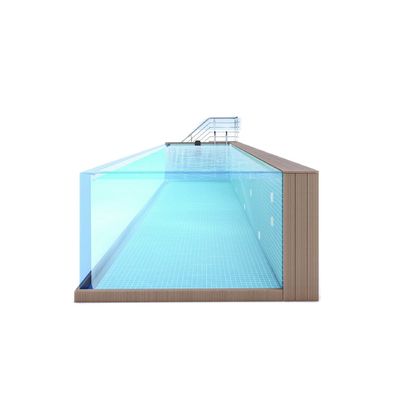 Piscine familiale modulaire préfabriquée dans le jardin avec panneau acrylique en verre au-dessus du sol
