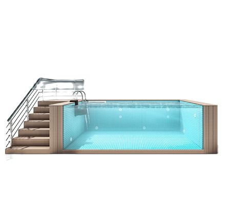 Sports familiaux Piscine au-dessus du sol avec fenêtre en panneau acrylique et construction en acier inoxydable