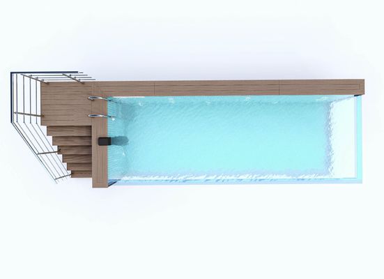 Des concepteurs de piscines de conteneurs de transport maritime piscine acrylique avec un design transparent