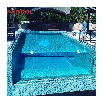 Piscine en acrylique transparente sans filtre montée sur le mur pour piscines sur mesure dans les jardins