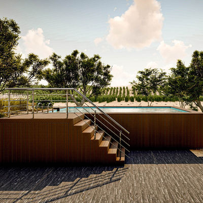 Piscine de conteneur au sol Piscine préfabriquée en tôle d'acier composite et en FRP