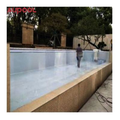 Fenêtre de piscine en acrylique préfabriquée extérieure avec protection UV et conception de débordement