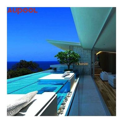 Fenêtre de piscine en acrylique préfabriquée extérieure avec protection UV et conception de débordement