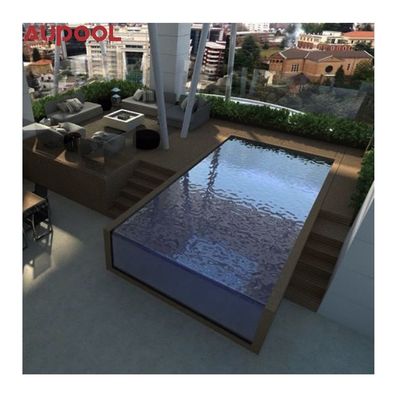 Fenêtre de piscine en acrylique préfabriquée extérieure avec protection UV et conception de débordement